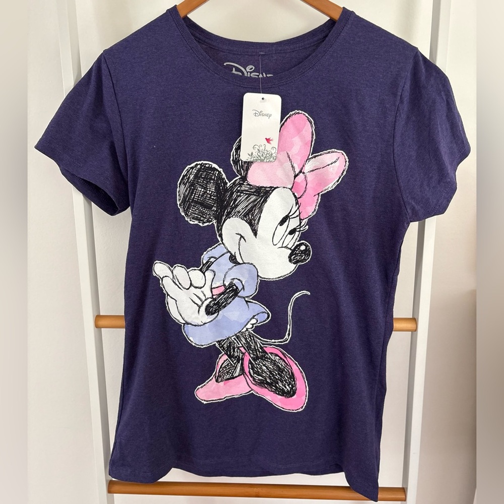 Jerry Leigh Disney Minnie Mouse Graphic Tee Purple Women’s Large NWT